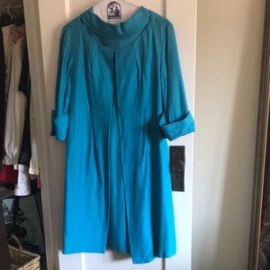 Beautiful Blue 60s Mad Men Vintage Dress & Jacket Set